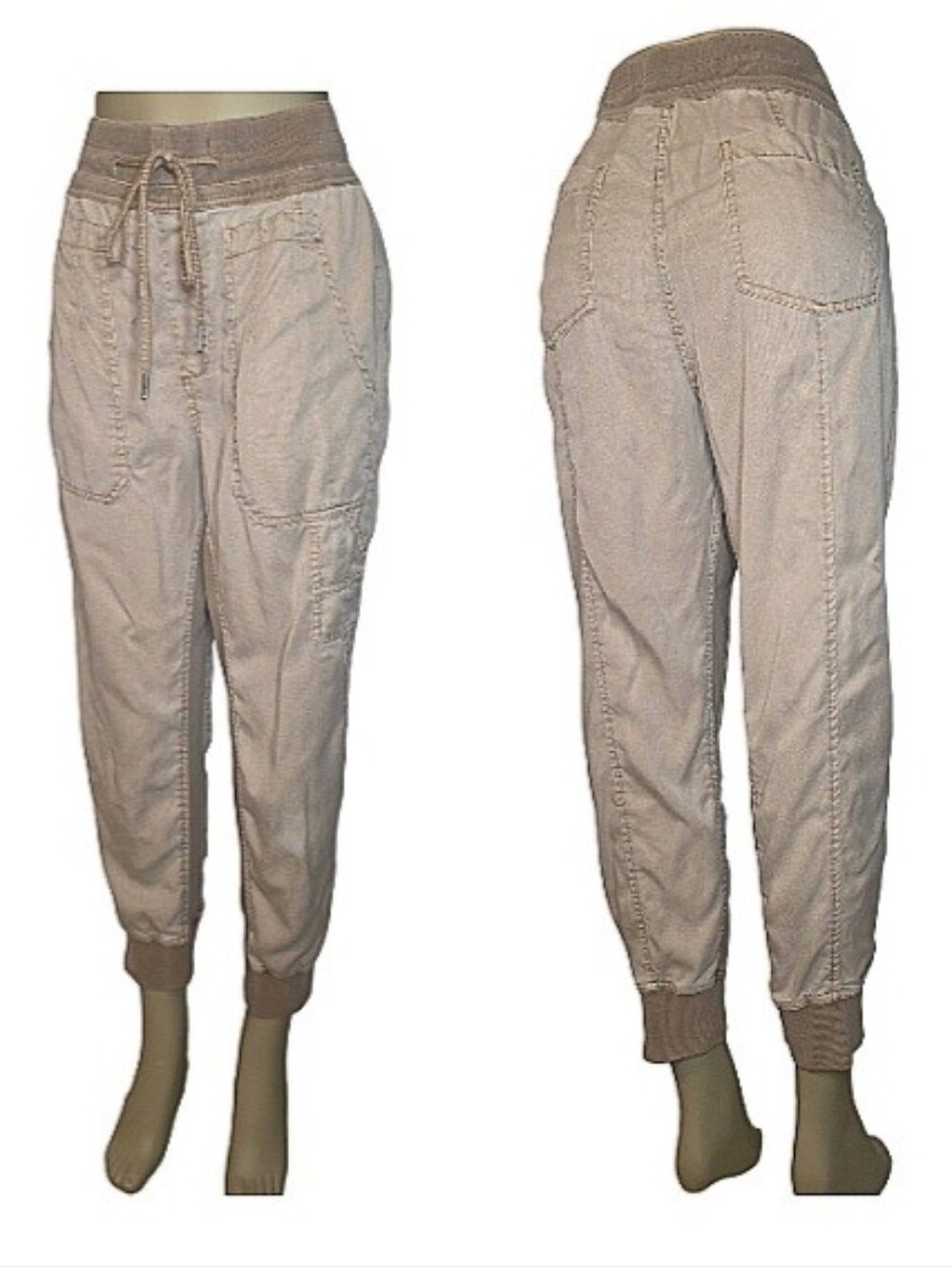 By Anthropologie The Nomad Jogger Utility Drawstring Pants Beige Size M